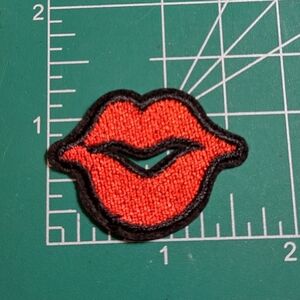 2/$10 Mini Iron On Red Lips Patch